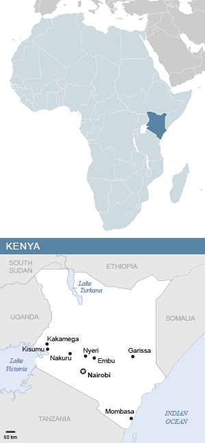 Map of Kenya and Africa