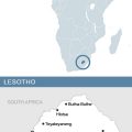 Map of Africa and Lesotho