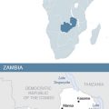 Map of Africa and Zambia