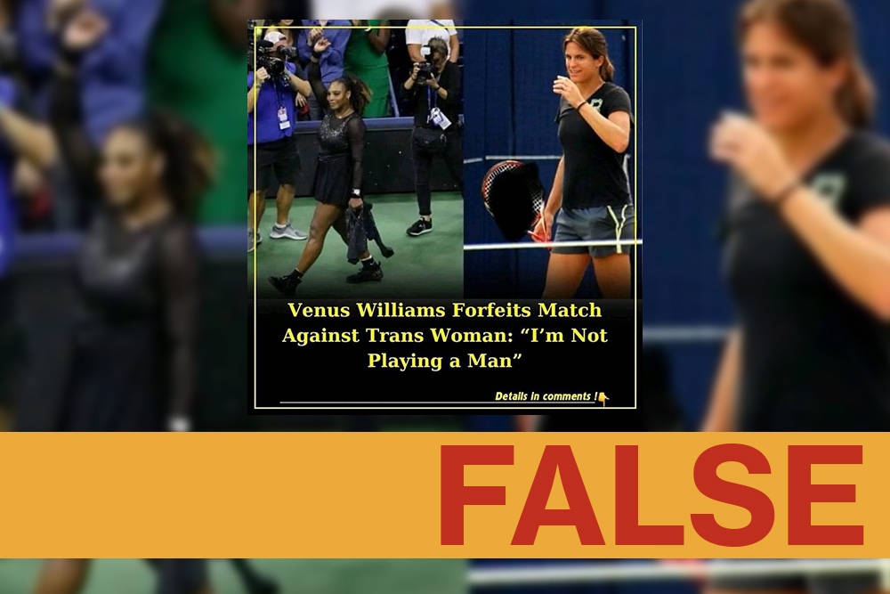 'I'm not playing a man?' No, US tennis champ Venus Williams didn’t refuse match against trans woman